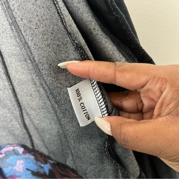 VTG Greater Good Network Women Cardigan Jacket Black Velour Floral Whimsygoth - Picture 6 of 9